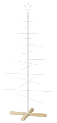 Obrázek produktu pro vidaXL Kovový vánoční stromek s podstavou KUOPIO, 150 cm, ocel, bílá barva