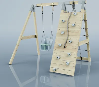 Produktbild von OutdoorToys Klettergerüst Schneehase aus Holz in Blau Eisblau