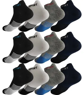 Produktbild von 12 Paar Sneaker Socken Herren Damen Sport Socken Baumwolle, 12 Paar, mix4 39-42
