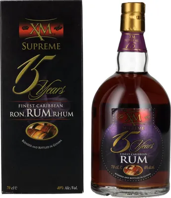 Produktbild von XM SUPREME 15 Years Old Finest Caribbean Rum 40% Vol. 0,7l in Geschenkbox
