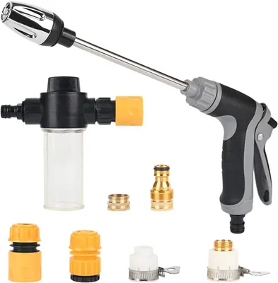 Productafbeelding van Hogedrukspuit Tuinslang - Turbosproeier Tuinslang - Auto Wassen - Verstelbare Waterdruk - 37 cm - Zwart