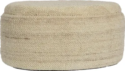 Produktbild von Wohnling Sitzhocker mit Stauraum Wolle oval 81cm Braun abnehmbarer Deckel Wohnzimmer Schlafzimmer 81x62x40 cm