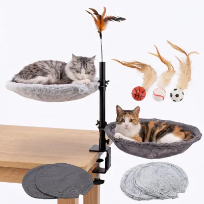 Katzenbett für Schreibtisch, 360° drehbar, höhenverstellbar, bis 20 kg