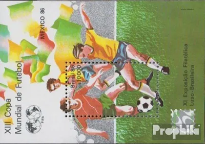 Produktbild von Briefmarken Brasilien 1986 Mi Block69 (kompl.Ausg.) postfrisch Fußball WM Mexiko