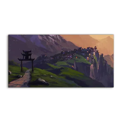 Produktbild von Coloray Canvas 120x60  Wandbild Leinwand Bilder Kunstdruck Chinesische Stadt Abstrakte