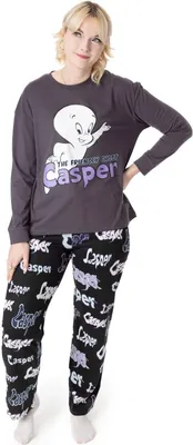 Immagine prodotto di Casper - Pigiama con pantaloni lunghi da donna a maniche lunghe NS8740 (M) (Grigio/Nero)