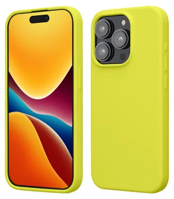 Produktbild von kwmobile Handyhülle für iPhone 15 Pro Hülle, für iPhone 15 Pro Case - Hülle Silikon - kabelloses Laden - Zitronengelb