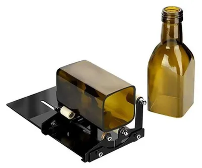 Produktbild von Glasflaschenschneider, verbesserte Version für runde und eckige Flaschen und Flaschenhälse, geeignet für Wein-, Bier-, Whisky-, Champagner-, Wasser- und Limonadenflaschen