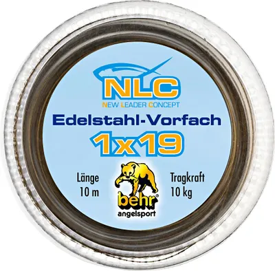 Produktbild von Behr Stahlvorfach 1x19 10m Spule + Klemmhülsen, Tragkraft:10 kg