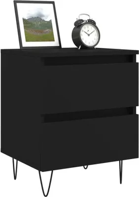 Produktbild von Eleganter Möbel Nachttisch Schwarz 40x35x50cm Holzwerkstoff - CJG164743 - Nachttische & -schränke