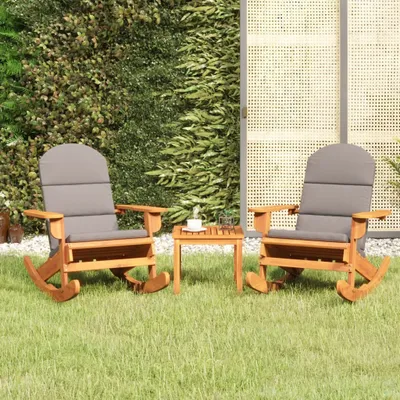 Imagen del producto de Conjunto de jardín de 3 piezas "Living Store", tipo lounge Adirondack, fabricado en madera de acacia maciza