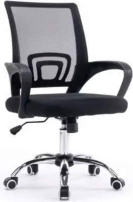 Zdjęcie produktu dla Krzesło biurowe AVA, fotel obrotowy ergonomiczny, oparcie z siatki mesh, wentylowane, wsparcie lędźwiowe, regulowane podłokietniki 360°, regulacja wysokości siedziska, czarne