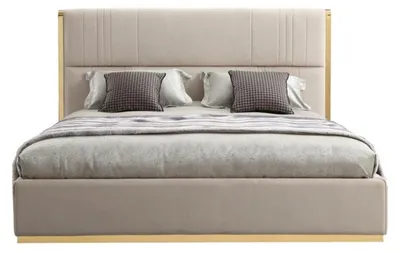 Produktbild von Bett Möbel Beige Schlafzimmer Möbel Design Betten Luxus Möbel Modern Holz Neu