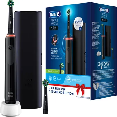 Produktbild von Oral-B Pro 3 3500 black 075991 Elektrická zubná kefka rotačná-oscilačná-pulzná