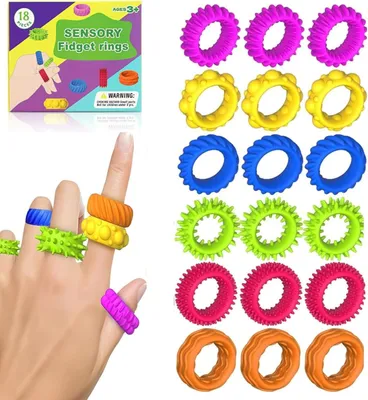Zdjęcie produktu dla Zestaw 18 sensorycznych zabawek antystresowych o różnej fakturze i kolorach