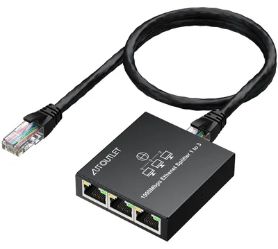 Imagen del producto de Divisor Gigabit Ethernet 1 a 3, divisor de red Ethernet RJ45