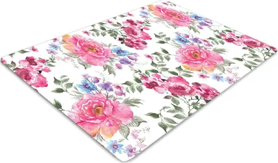 Produktbild von Stuhlunterlage Bürostuhlunterlage 120 cm x 90 cm Bodenmatte Bürostuhlunterlage - Pinke Blumen