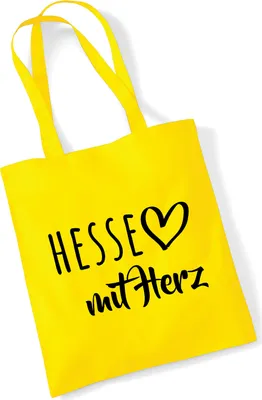 Produktbild von Huuraa Jutebeutel Hesse mit Herz 10 Liter Yellow Baumwolle Tasche Geschenkidee