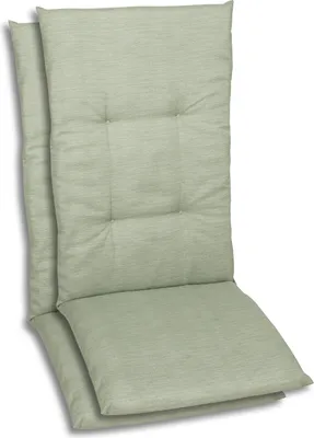 Produktbild von GO-DE Textil, Sesselauflage Hochlehner, 2er Set, Farbe: hellgrün, Maße ca.: 118 cm x 48 cm x 5 cm, Rückenhöhe: 70