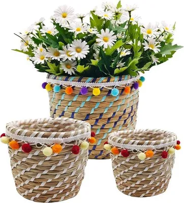 Immagine prodotto di Vasi intrecciati in canna, 12-23 cm, decorativi