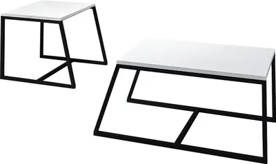 Produktbild von 2er Set Couchtische Between mit schwarzen Metallfüßen in Weiß, 9956
