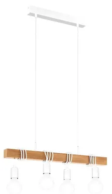 Produktbild von EGLO TOWNSHEND, Flexible Halterung, Braun, Weiß, Stahl, Holz, Wohnzimmer, Vintage, IP20