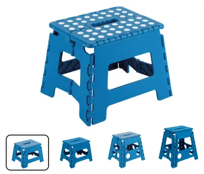 Klappbarer Hocker 22 cm, bis 150 kg, rutschfest, blau