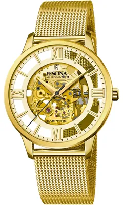 Zdjęcie produktu dla Zegarek męski FESTINA 20667/1 złoty fashion klasyczny skeleton