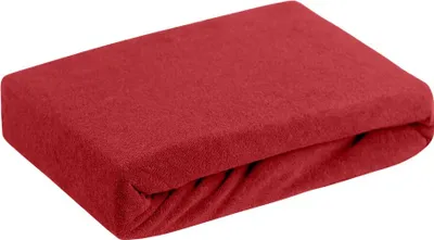 Produktbild von Design91 Frottee Spannbettlaken mit Gummizug rot 180x200 20CM 170 cm CZE