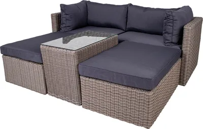 Produktbild von home24 Loungeset - 5-teilig - Aluminium / Polypropylen - Grau