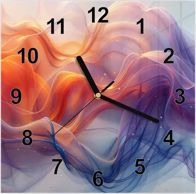 Produktbild von Wanduhr aus Glas mit Motiv Farbwirbel- 30 x 30 cm - inkl. Aufhängesystem