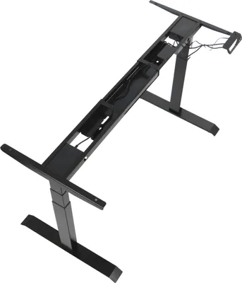 Image de Piètement de table ou de bureau électrique UT04E-3T, 2 moteurs, réglage électrique de la hauteur, longueur réglable, pied à 3 segments, noir