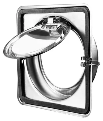 Obrázok produktu pre INF Nerezová protipožiarna spätná klapka z ocele s automatickou gravitačnou klapkou 360° 150 mm