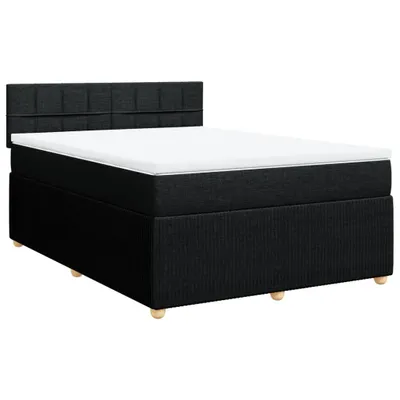 Produktbild von Boxspringbett mit Matratze Schwarz 140x200 cm Stoff