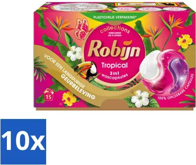 Produktbild von Robijn - 3-in-1 Tropical - Waschkapseln - 15 Wäschen - Vorteilspack - 10 Stücke