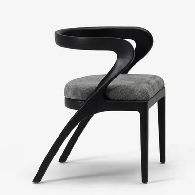 Obrázek produktu pro Moderní židle, černá barva, pohodlná, jídelní židle, designová, čalouněná