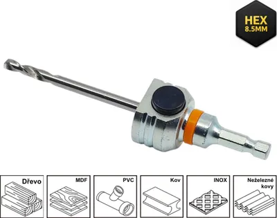 Obrázek produktu pro Mandrex | Unašeč MX200024B – Hex 8,5 mm pro bimetalové děrovky, také TCT