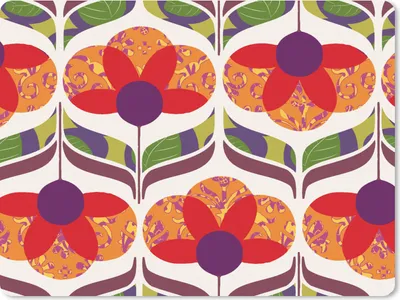 Produktbild von MuchoWow® Mauspad Mousepad Retro - Flower Power - Vintage - Farben 23x19 cm - Mousepads - Maus Mat - Pad - Mausunterlage - Schreibtischunterlage - Mauspad