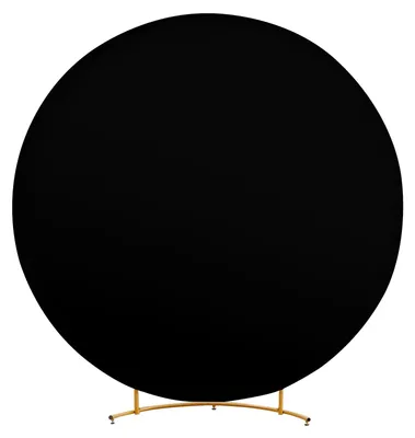 Image de Fond, tissu léger, polyvalent pour les événements, noir-a, 6,5 pieds-a, rond-c