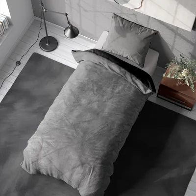 Produktbild von Livessa Cashmere Touch Bettwäsche 155x220cm 2-teilig, Kissenbezug 80x80 cm mit Reißverschluss, Grau / Schwarz
