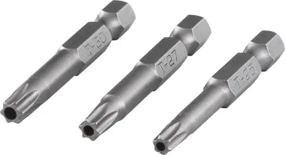 Obrázok produktu pre wolfcraft GmbH 4006885126206, 3 kusov, Torx, TX25, TX27, TX30, 50 mm, 25,4 / 4 mm (1 / 4"), Šesťhranný