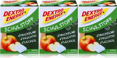 Produktbild von Dextro Energy Schulstoff Traubenzucker Apfel Geschmack 50g (3er Pack)