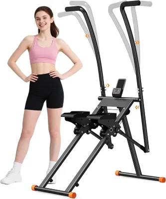 Produktbild von Klettermaschine, Stair Stepper für Zuhause, Crosstrainer-Treppenstepper, Treppenmeister Klappbare mit LCD-Monitor, Lenker, Verstellbaren Pedalen, Telefonhalterung, für Home Büro Cardio-Übung