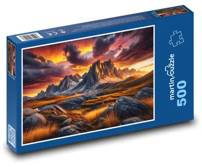 Obrázok produktu pre Puzzle 500 Západ slnka v horách - martinpuzzle