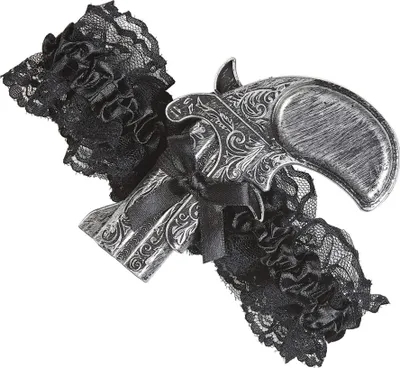 Imagen del producto de Calcetines con diseño de pistola para mujer, color negro - Talla única
