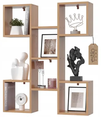 Produktbild von Wandregal 82cm – Hängeregal aus MDF – Bücherregal für Wohnzimmer, Schlafzimmer, Küche