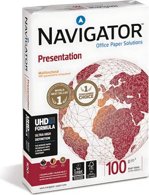 Image de Papier copie Navigator Presentation, DIN A3, 100 g/m², blanc, blancheur 169 CIE, paquet de 500 feuilles