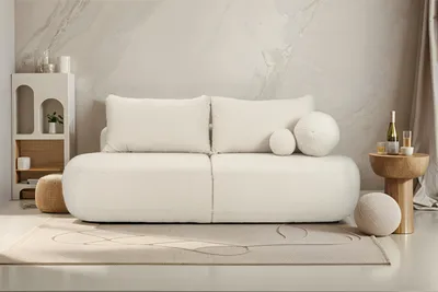 Image de Fabo Canapé-lit avec porte-linge, tissu Quelle ecru