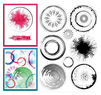 Produktbild von Transparente Stempel mit Kreismotiv für Kartenherstellung und Scrapbooking
