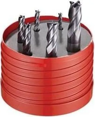 Immagine prodotto di Set di frese n. 944 D.3/4/5/6/8/10mm Z.4 in metallo duro integrale TiAlN 6 pz. in scatola rotonda DORMER